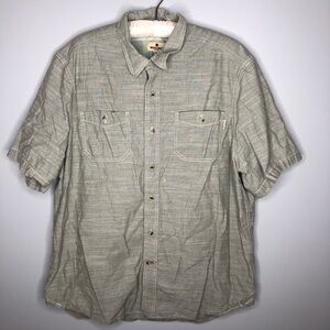 Woolrich men’s button down cotton short sleeve top collar 100% cotton size XL